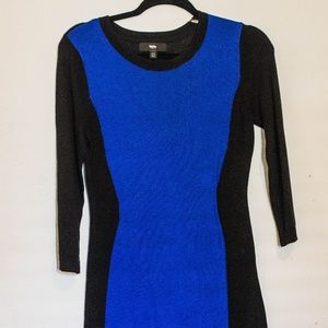Black and blue sweater dress